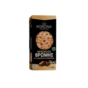 ΜΠΙΣΚΟΤΑ ΒΡΩΜΗΣ ΜΕ ΚΟΜΜΑΤΙΑ ΣΟΚΟΛΑΤΑΣ KORONA ΚΟΥΤΙ 120GR